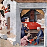 Mikołaj podrzuca posag dziewicom